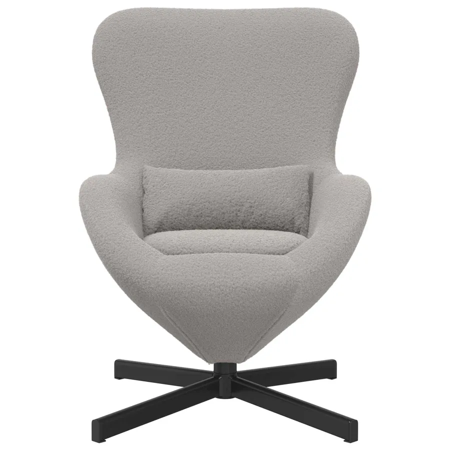 Fauteuil œuf Gris clair 63 x 73 x 90 cm tissu - 3