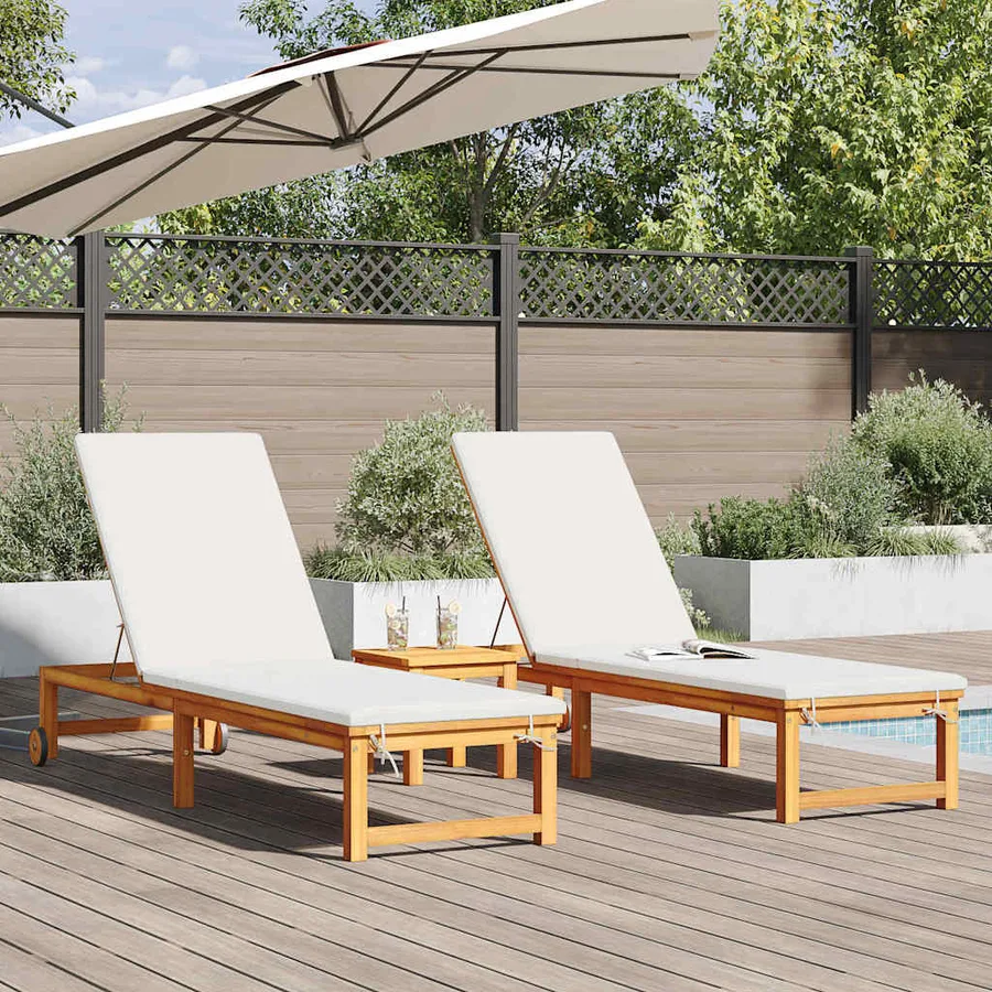 Transat 3 pcs Marron Bois d'Acacia Massif - 3