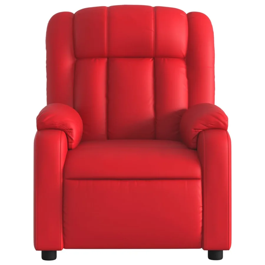 Fauteuil de massage inclinable rouge similicuir - 7