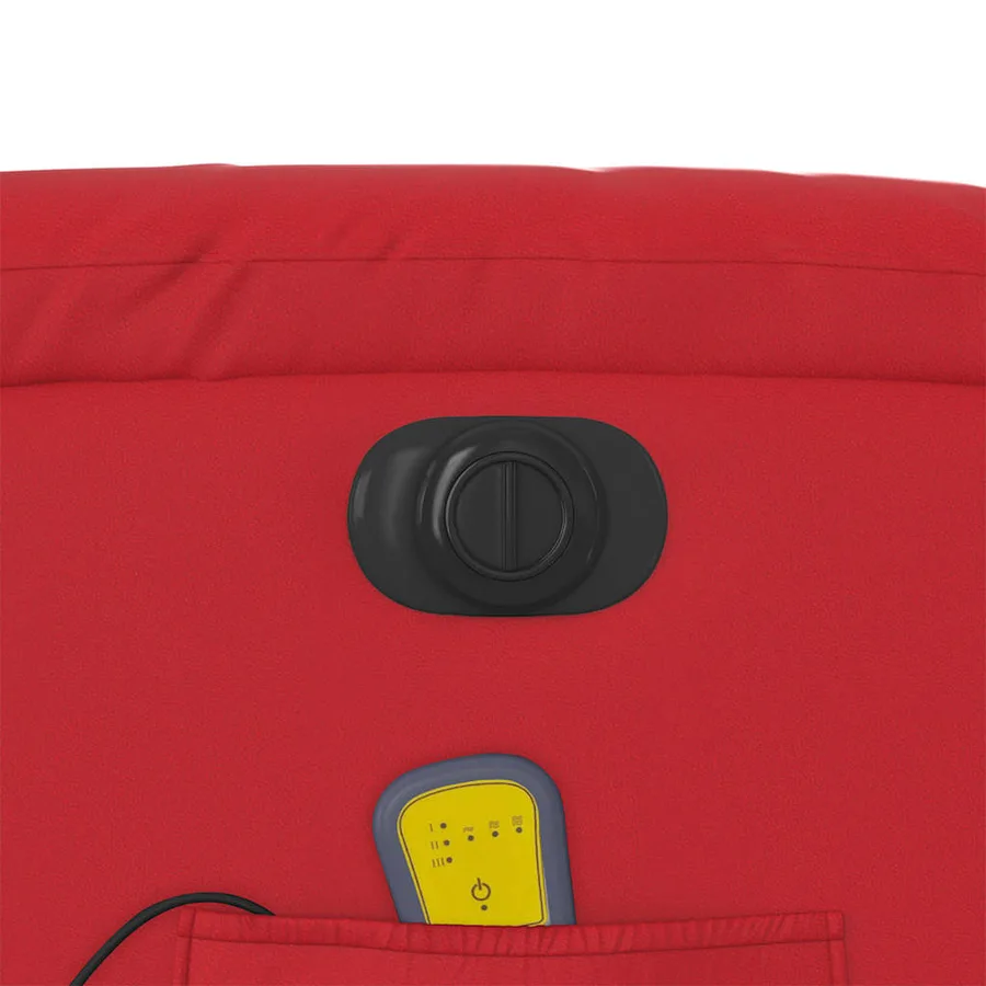 Fauteuil inclinable de massage électrique rouge similicuir - 12