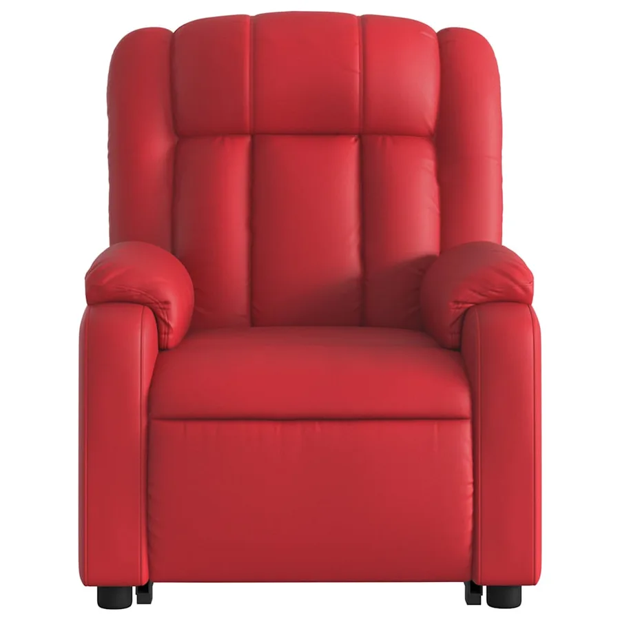 Fauteuil inclinable de massage électrique rouge similicuir - 8