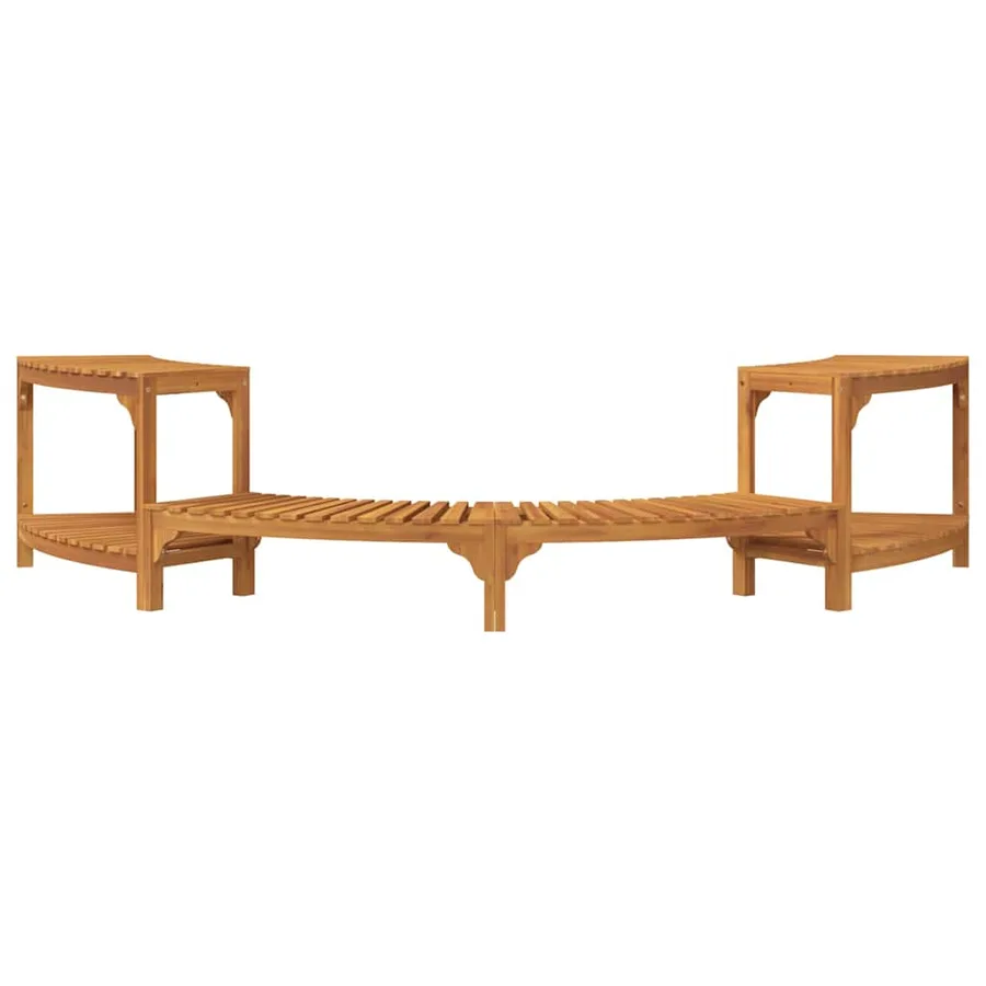 Enceinte de bain à remous demi-ronde Marron 272 x 120 x 55,5 cm - 5