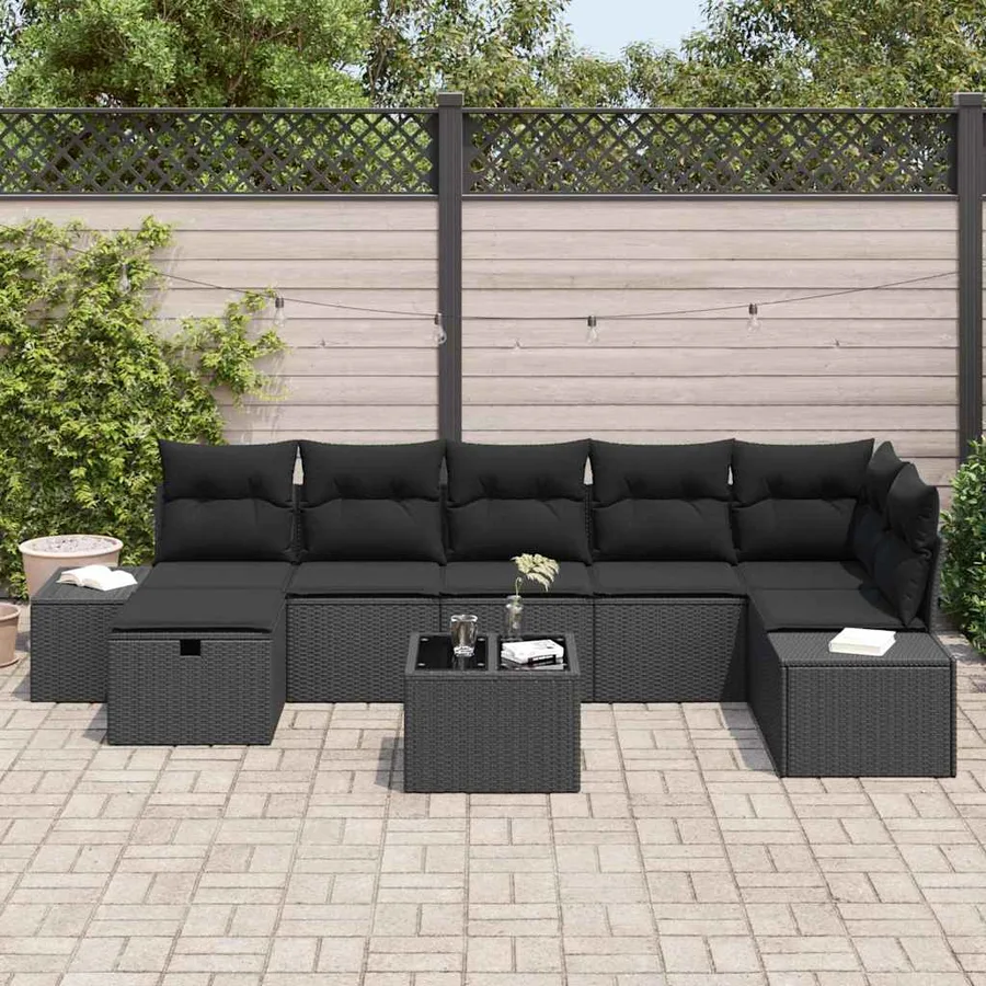 Ensemble de Canapés avec coussin 8 pcs polyrotin - 3