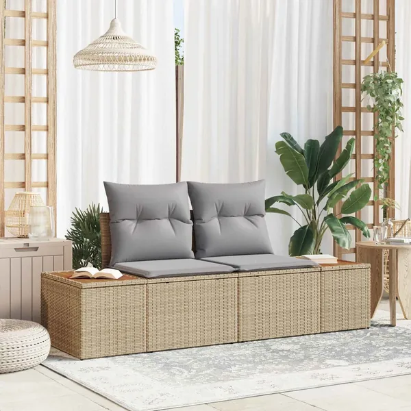 Canapé de jardin Beige 184 x 62 x 85cm polyrotin