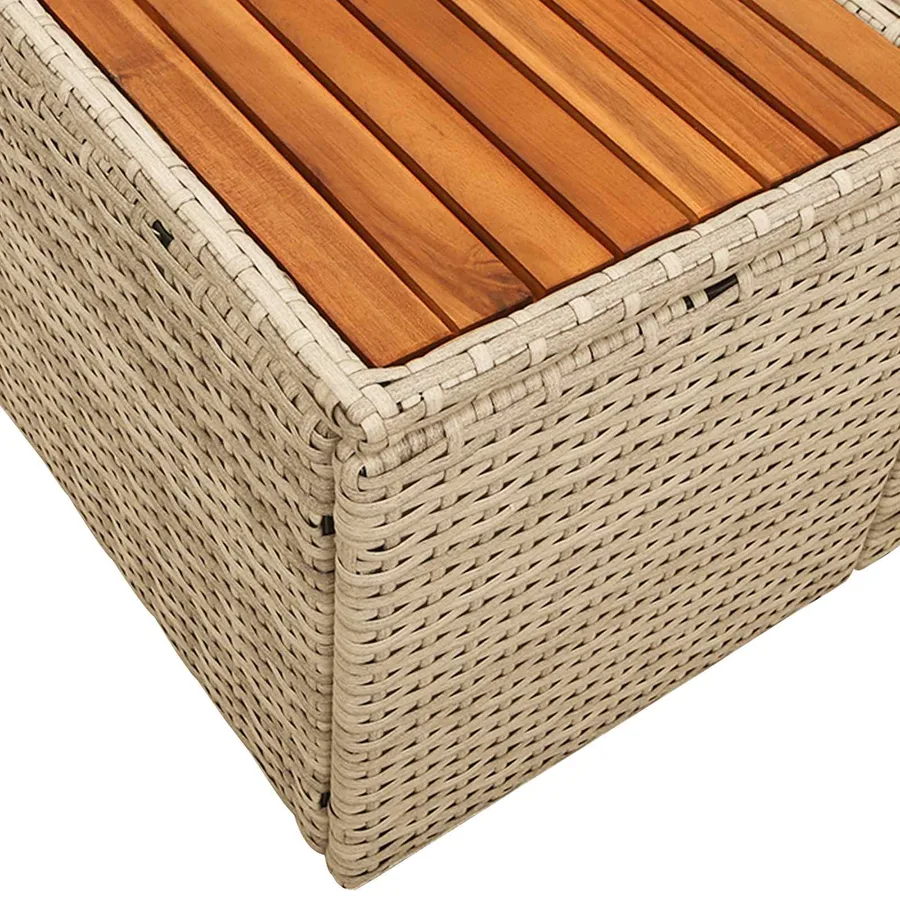 Canapé de jardin Beige 184 x 62 x 85cm polyrotin - 8