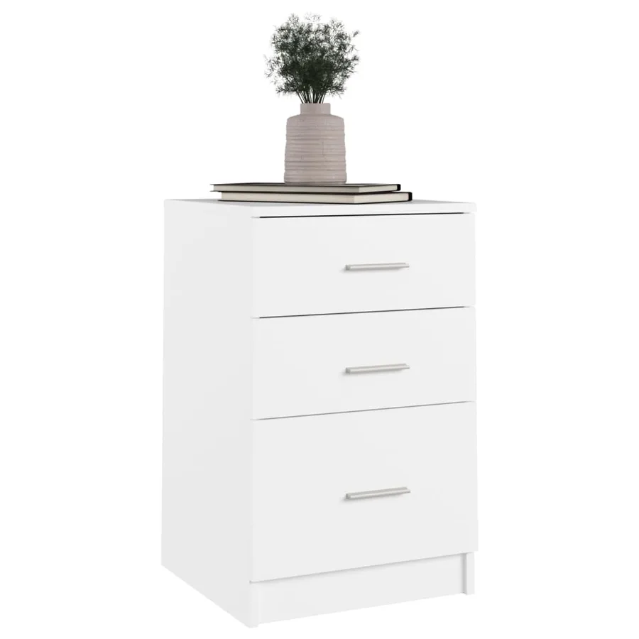 Table de chevet Blanc 40x40x63 cm Bois d’ingénierie - 4