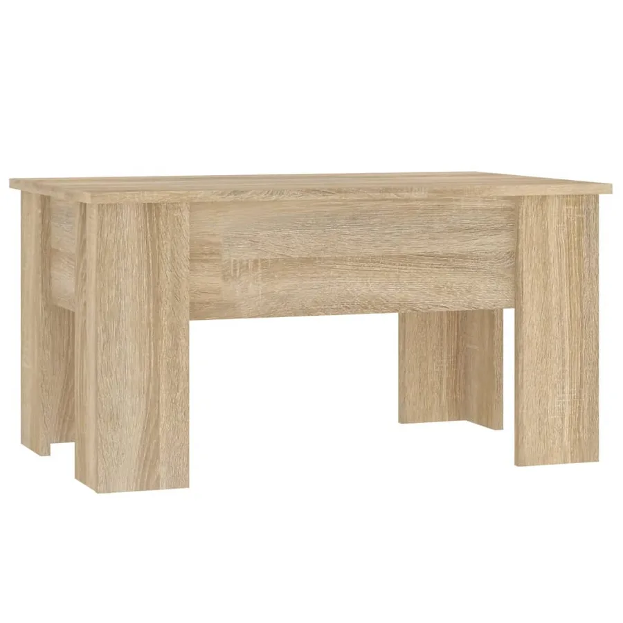 Table basse chêne sonoma 79x49x41 cm bois d'ingénierie - 2