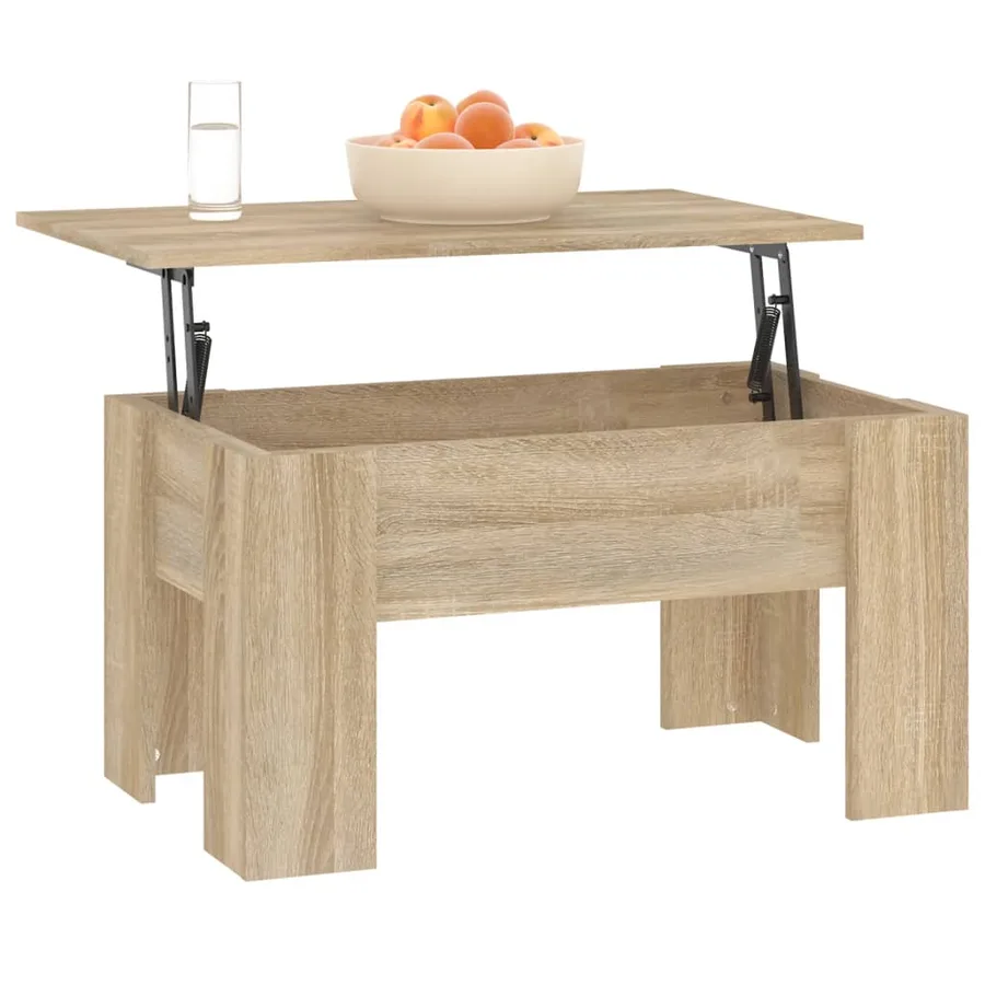 Table basse chêne sonoma 79x49x41 cm bois d'ingénierie - 6