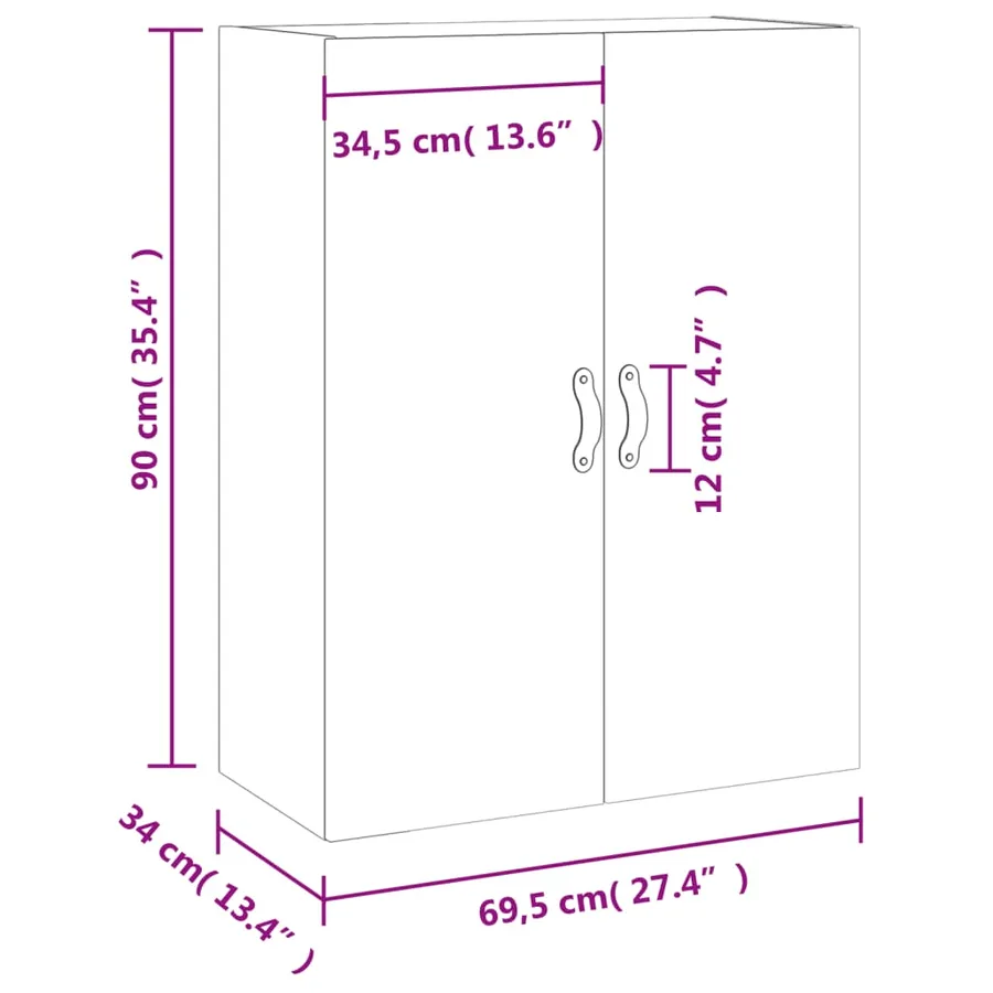 Armoire murale blanc 69,5x34x90 cm - 13