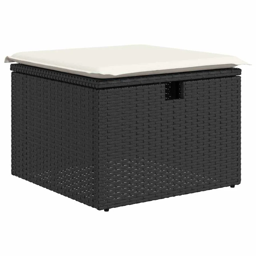 Ensemble de canapé de jardin avec coussin 8 pcs Noir polyrotin - 6
