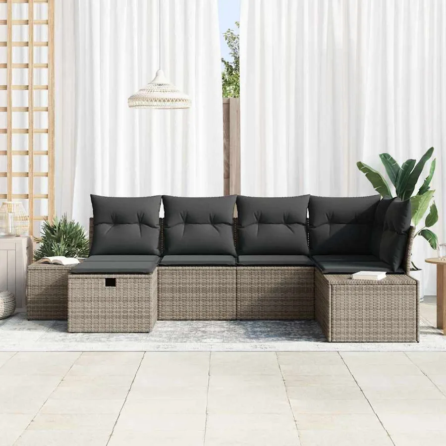 Ensemble de Canapés avec coussin 7 pcs polyrotin - 3