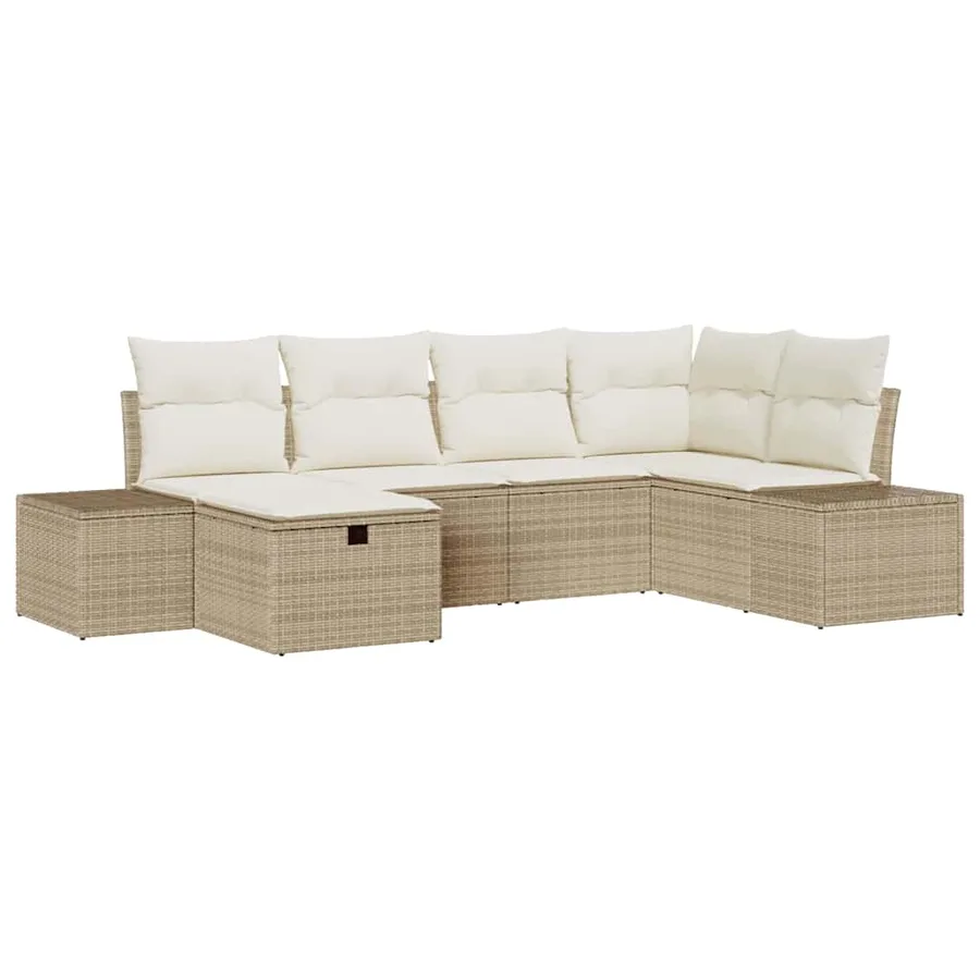 Ensemble de Canapés avec coussin 6 pcs polyrotin - 2