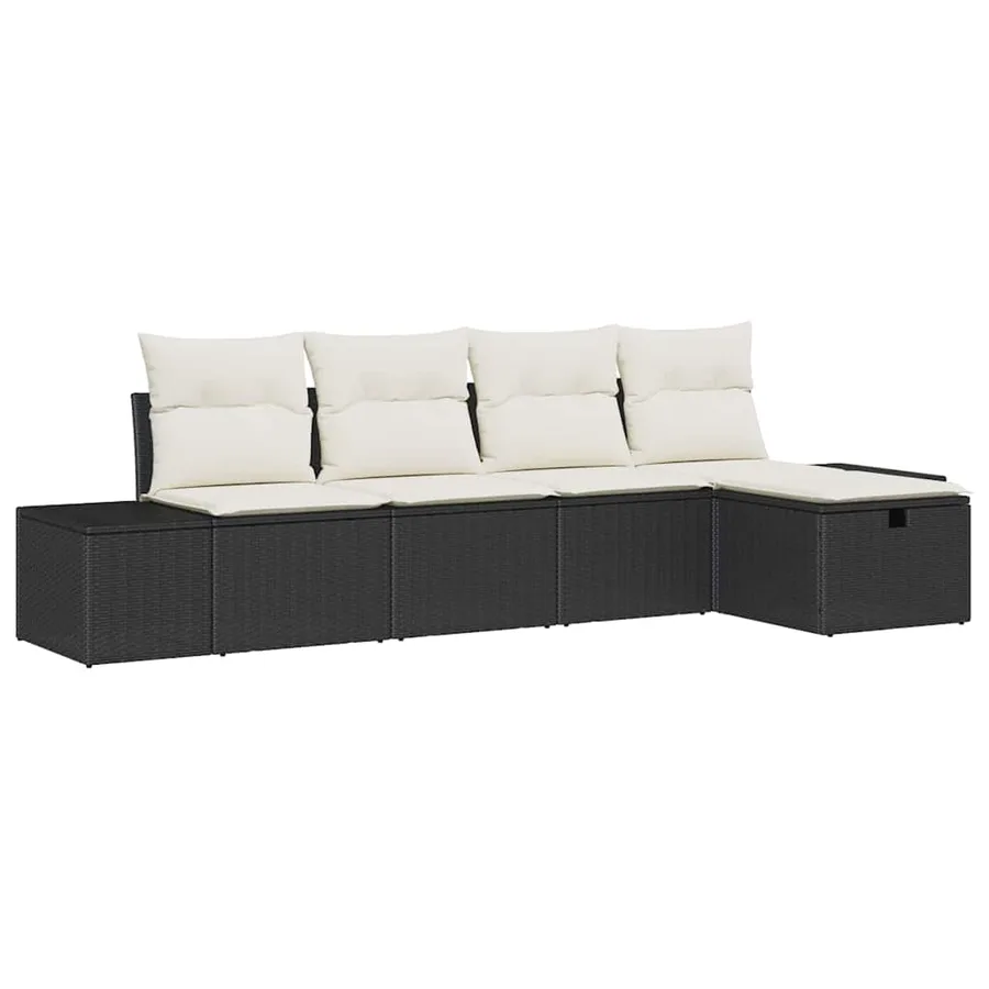 Ensemble de Canapés avec coussin 5 pcs polyrotin - 2
