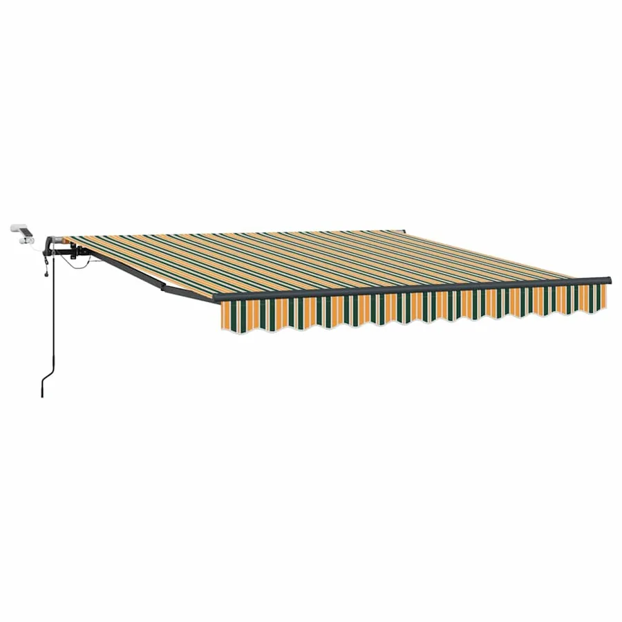 Auvent rétractable Vert et jaune 350 x 250 cm Polyester - 2