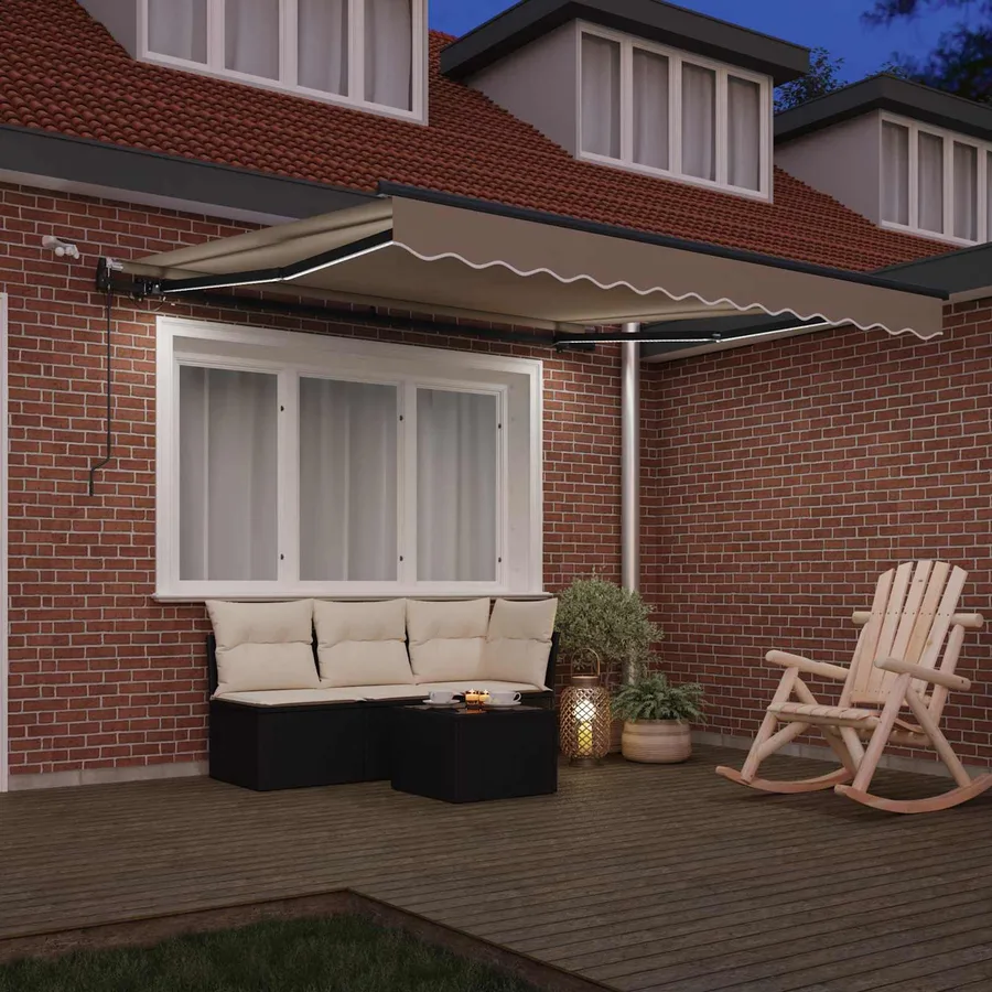 Auvent rétractable Beige 350 x 250 cm Polyester - 3