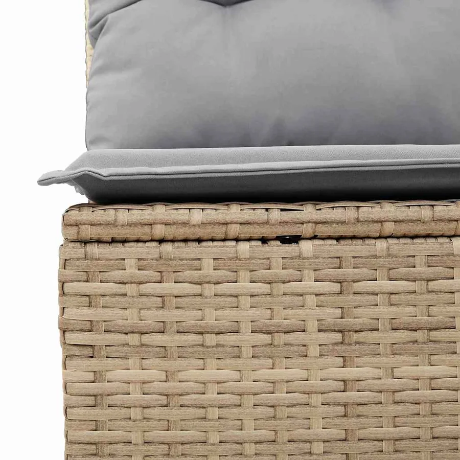 Ensemble de canapé de jardin 8 pcs Beige Poly rotin - 9