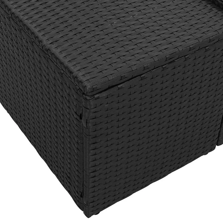 Canapé de jardin avec coussin Noir 184 x 62 x 69 cm polyrotin - 7
