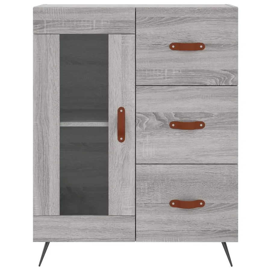 Buffet haut Sonoma gris 69,5x34x180 cm Bois d'ingénierie - 7