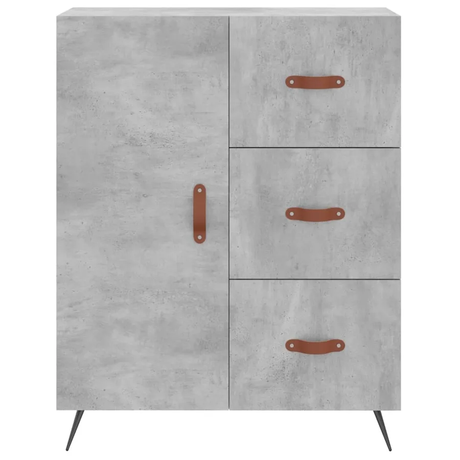 Buffet haut Gris béton 69,5x34x180 cm Bois d'ingénierie - 8