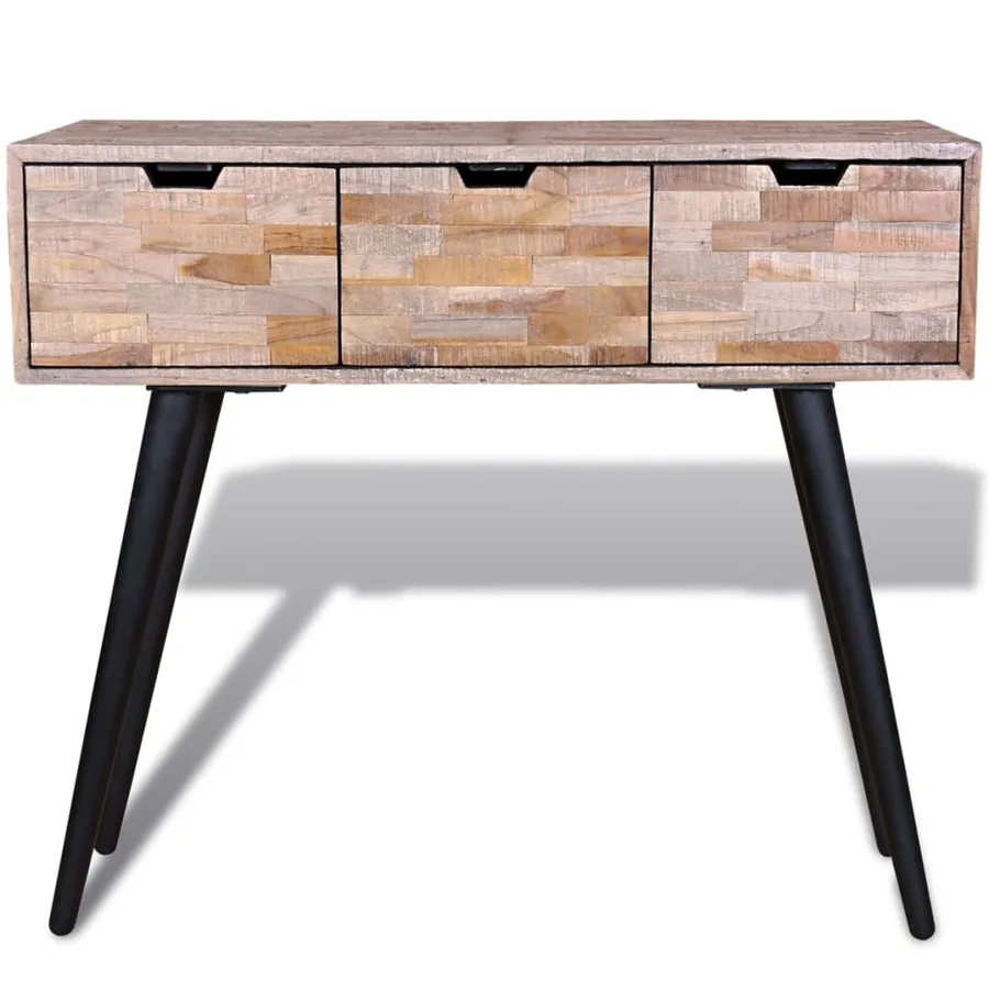 Table console avec 3 tiroirs Bois de teck recyclé - 2