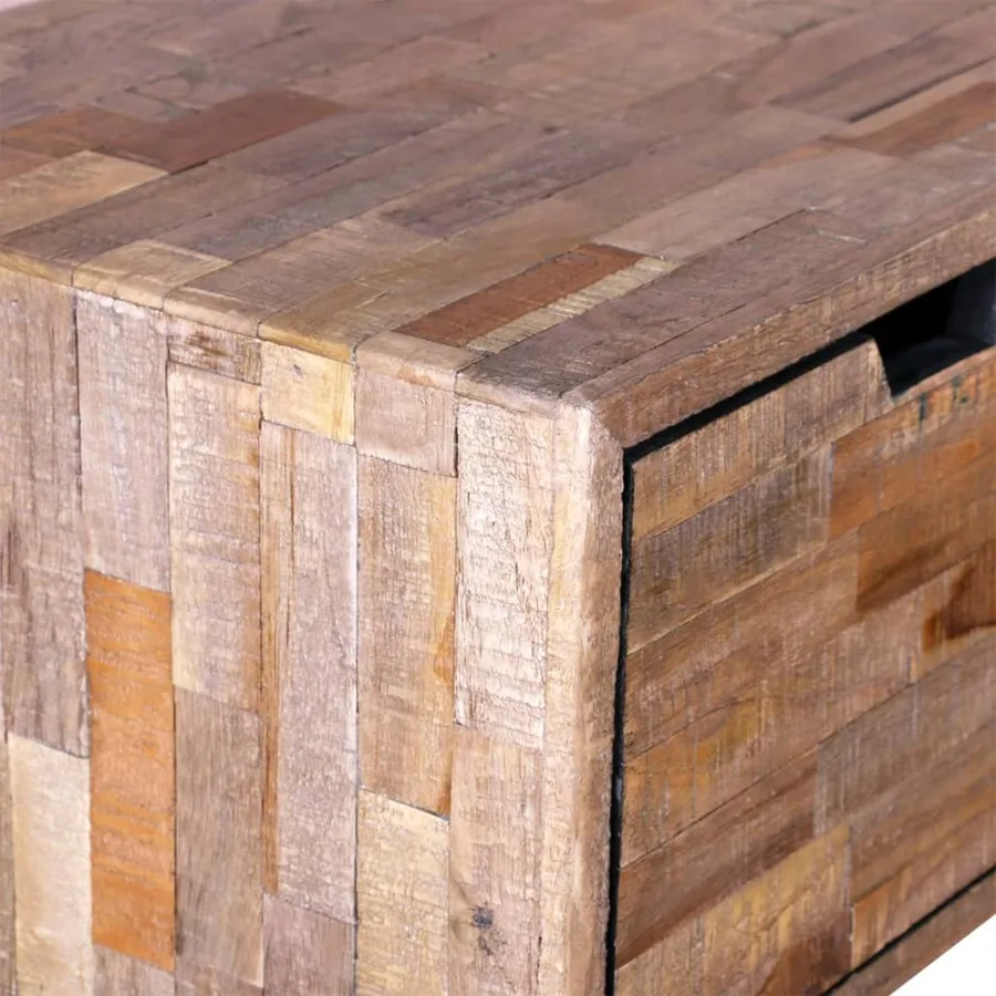 Table console avec 3 tiroirs Bois de teck recyclé - 8