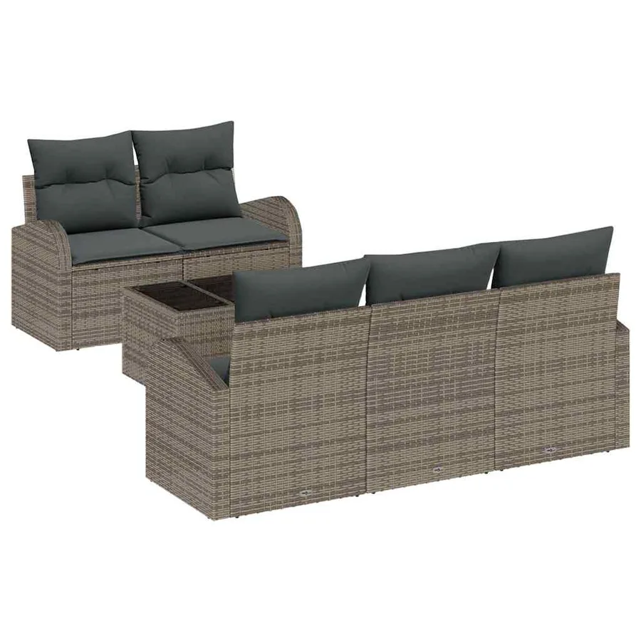 Ensemble de canapé de jardin Gris 55 x 55 x 37 cm polyrotin - 2