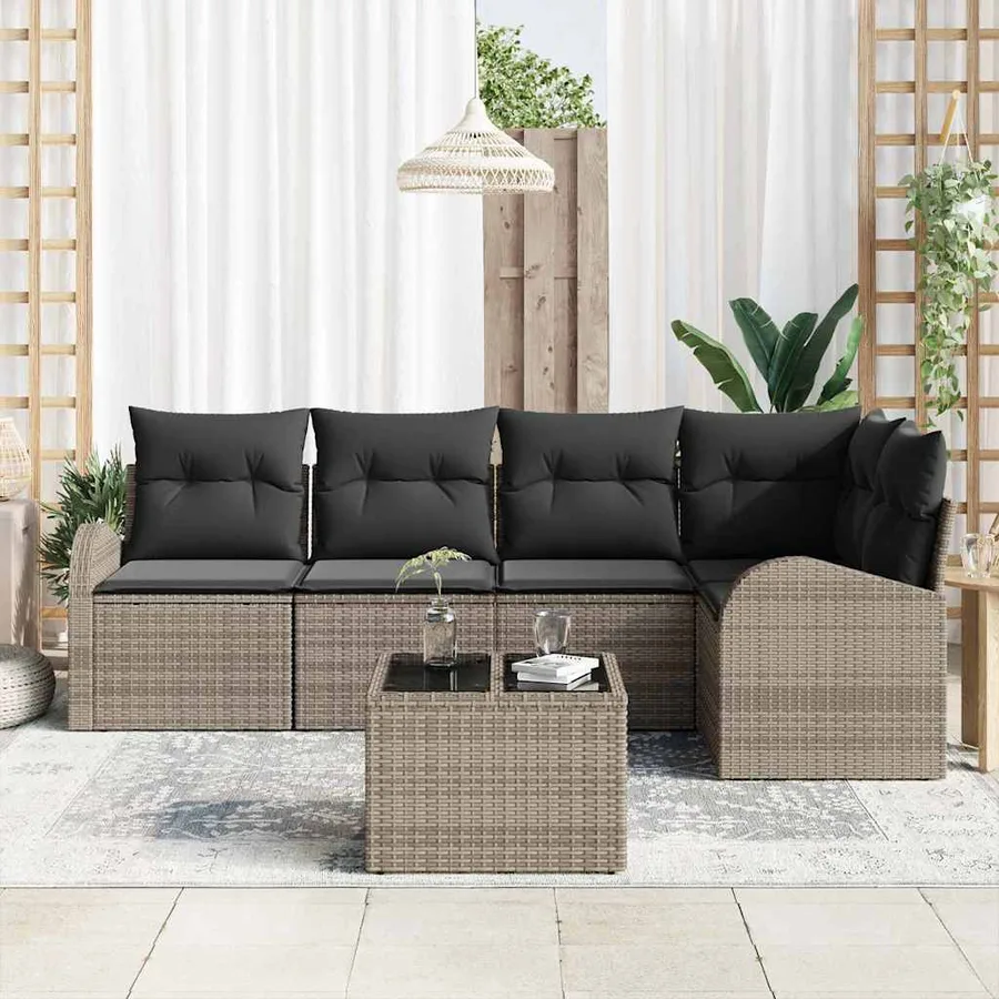 Ensemble de Canapés avec coussin Gris Polyester - 3