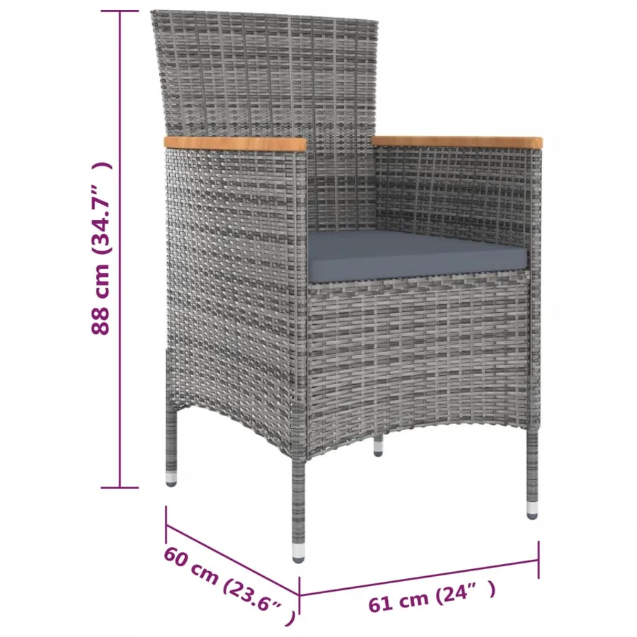 Ensemble à manger d'extérieur 11 pcs coussins Résine tressée - 12