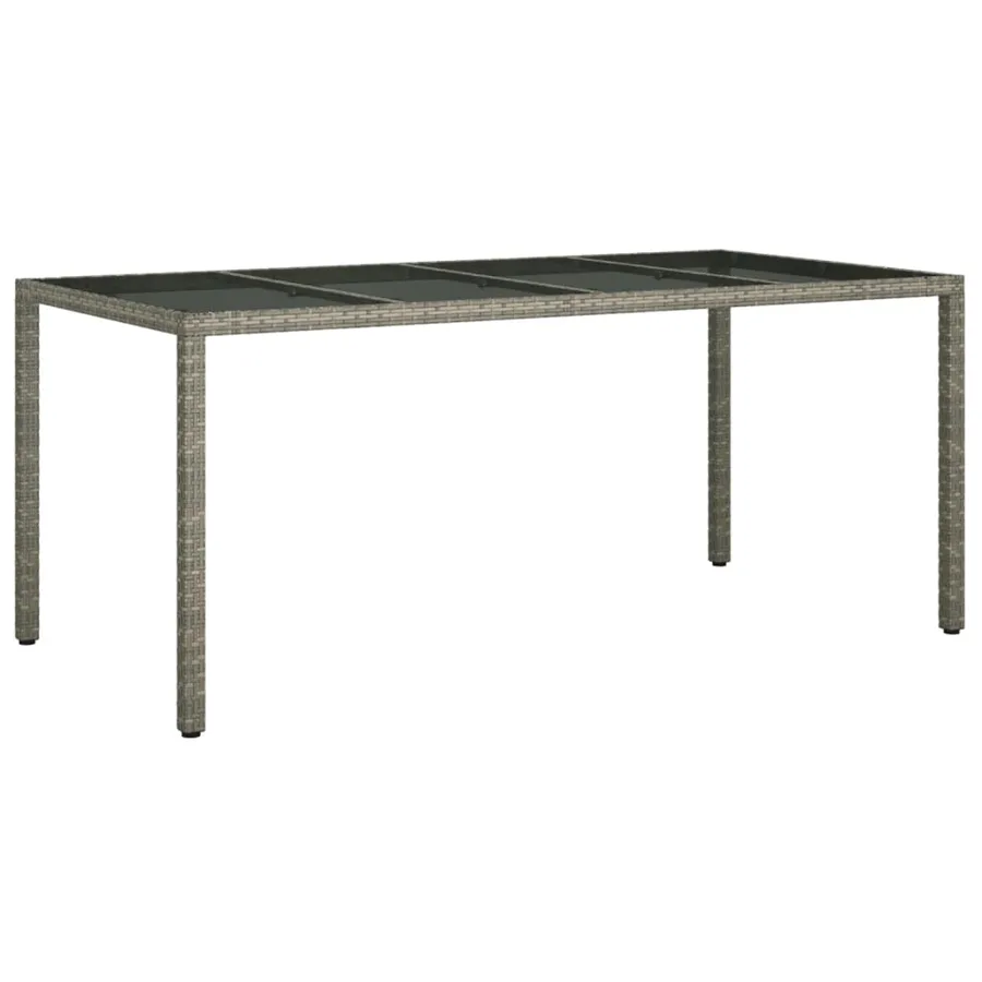 Ensemble à manger jardin et coussins 7 pcs gris rotin - 5