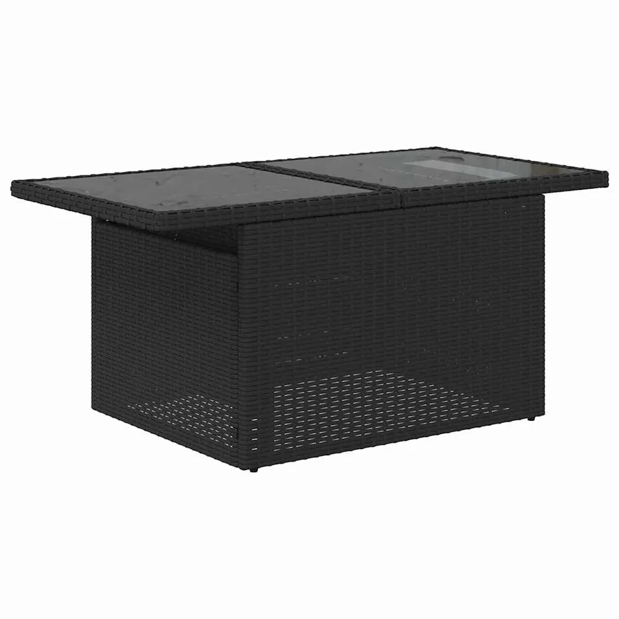 Ensemble de canapé de jardin avec coussin 7 pcs Noir polyrotin - 6