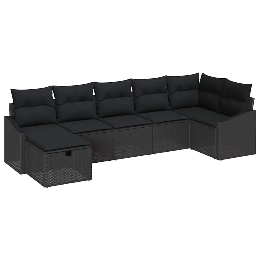 Ensemble de Canapés avec coussin 7 pcs polyrotin - 2