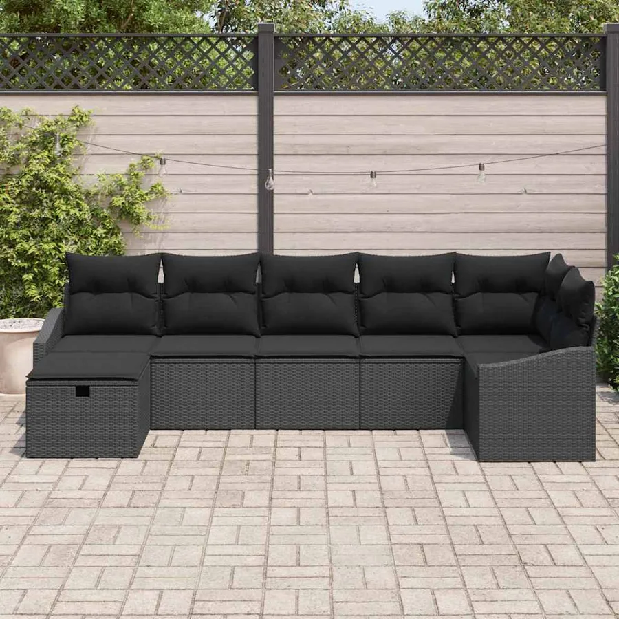Ensemble de Canapés avec coussin 7 pcs polyrotin - 3