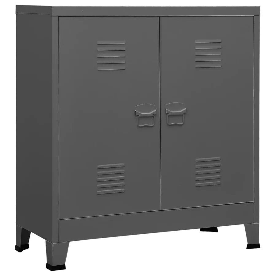 Coffre de rangement industriel Anthracite 90x40x100 cm Acier - 2