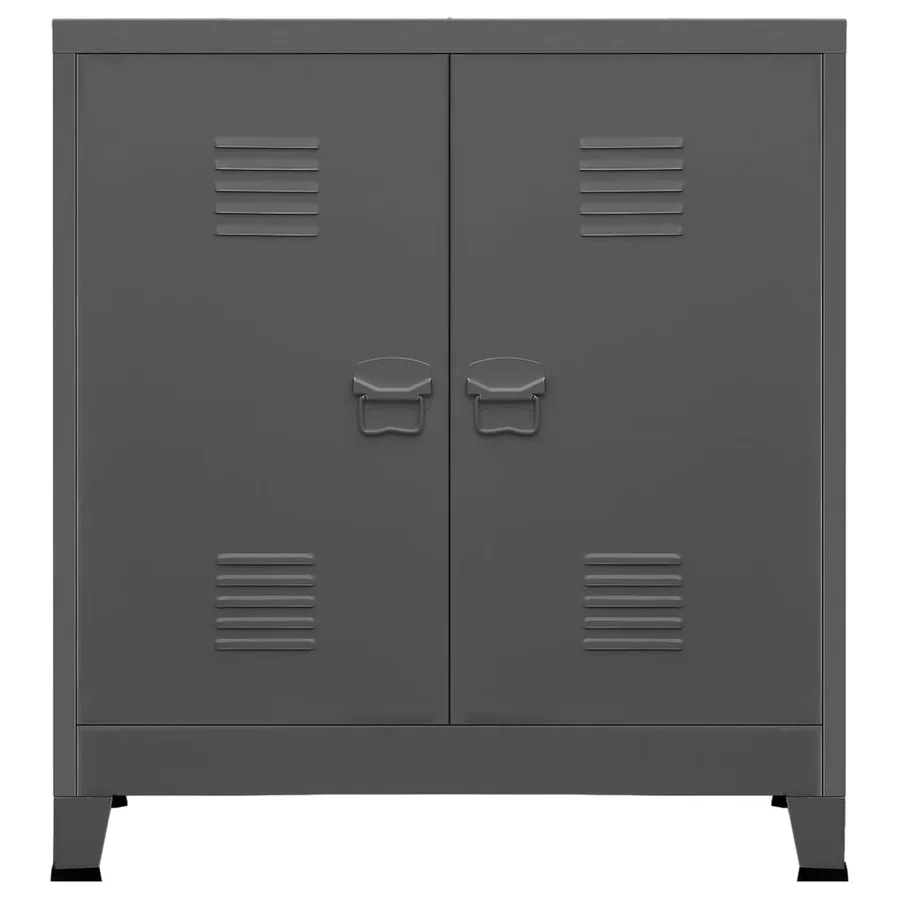 Coffre de rangement industriel Anthracite 90x40x100 cm Acier - 3