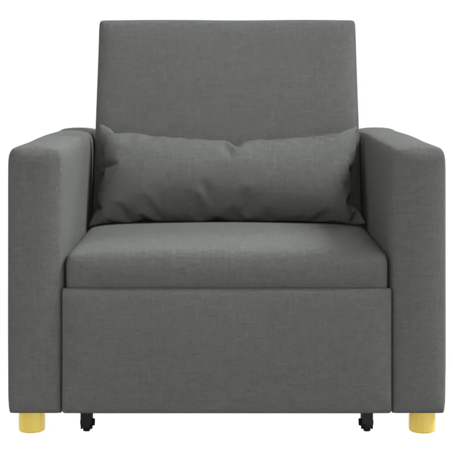 Canapé-lit escamotable simple Gris foncé 90 x 165 x 87 cm tissu - 5