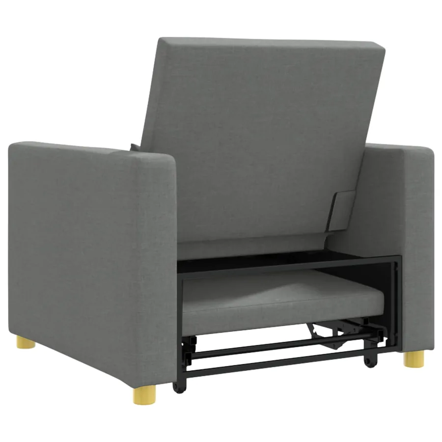 Canapé-lit escamotable simple Gris foncé 90 x 165 x 87 cm tissu - 7