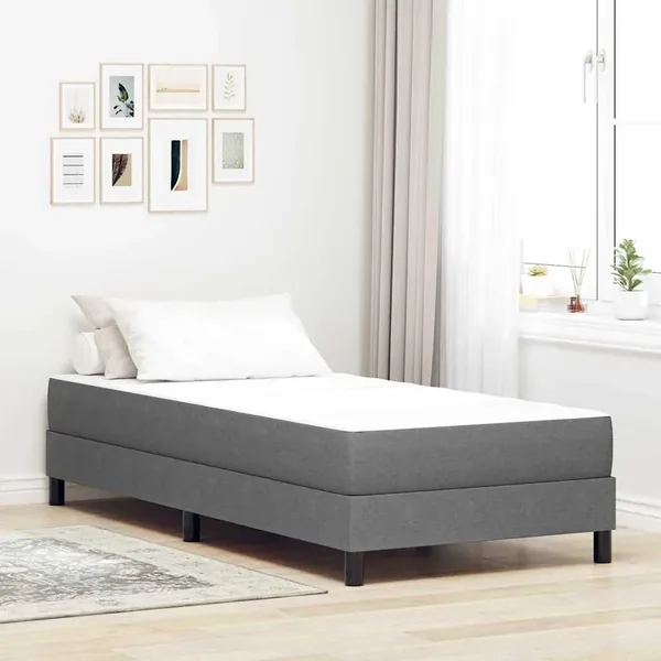 Matelas de Lit avec matelas Gris clair 90 x 200 cm tissu