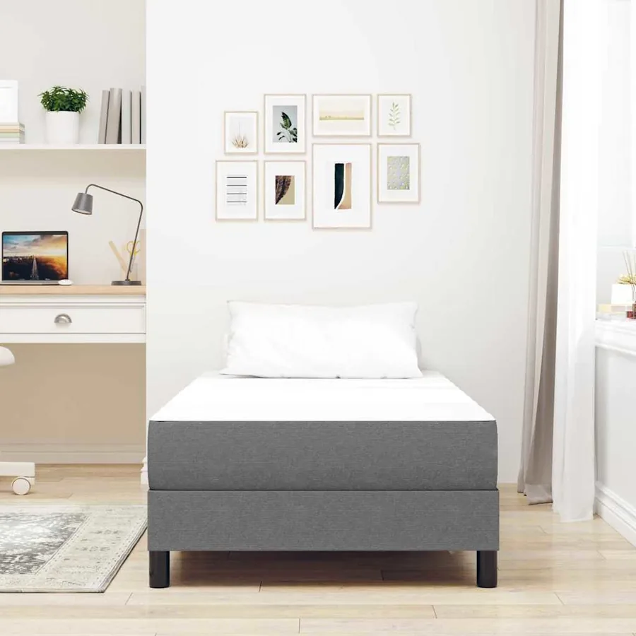 Matelas de Lit avec matelas Gris clair 90 x 200 cm tissu - 3