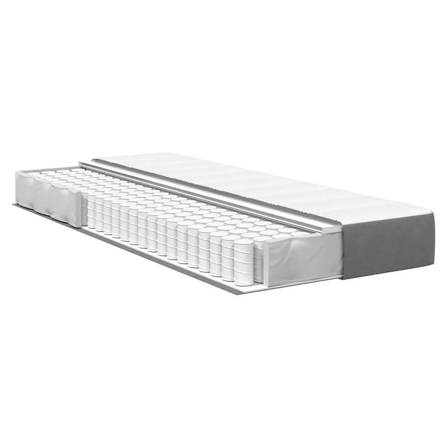 Matelas de Lit avec matelas Gris clair 90 x 200 cm tissu - 4