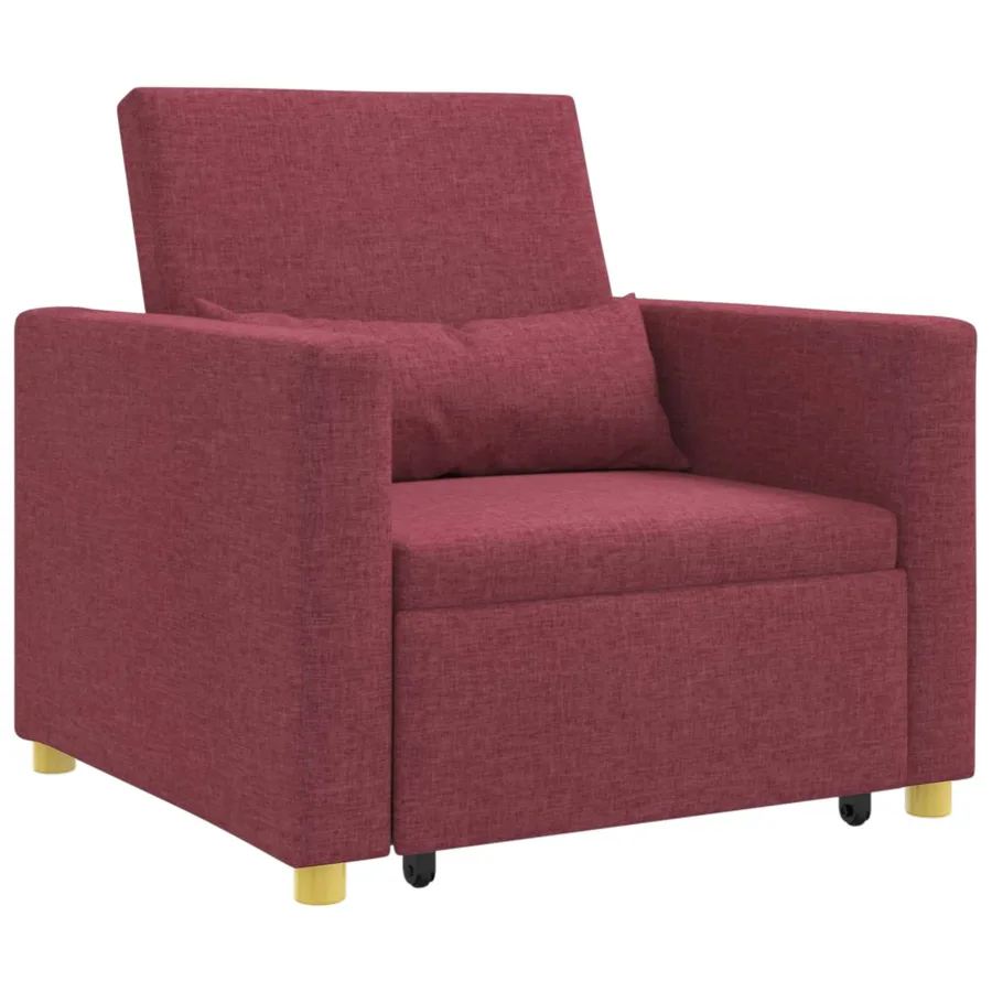 Canapé-lit escamotable simple Bordeaux 90 x 165 x 87 cm tissu - 2