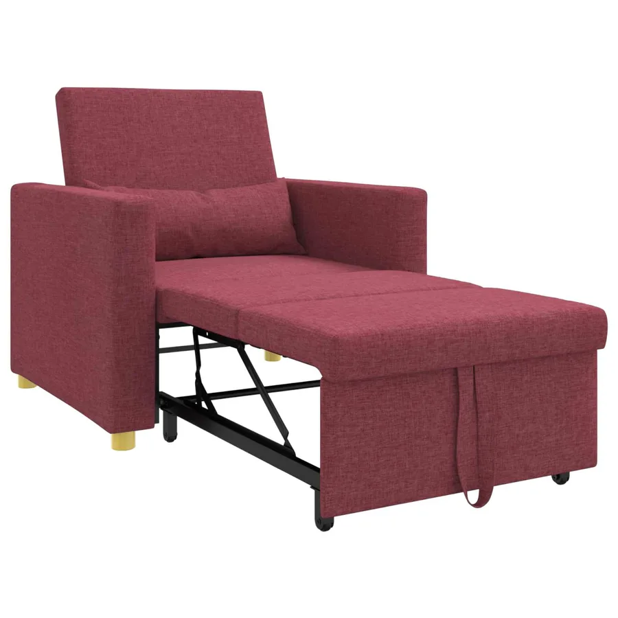Canapé-lit escamotable simple Bordeaux 90 x 165 x 87 cm tissu - 4