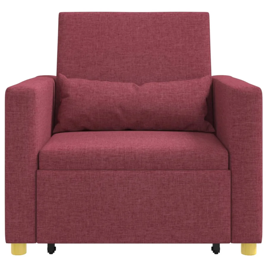 Canapé-lit escamotable simple Bordeaux 90 x 165 x 87 cm tissu - 5