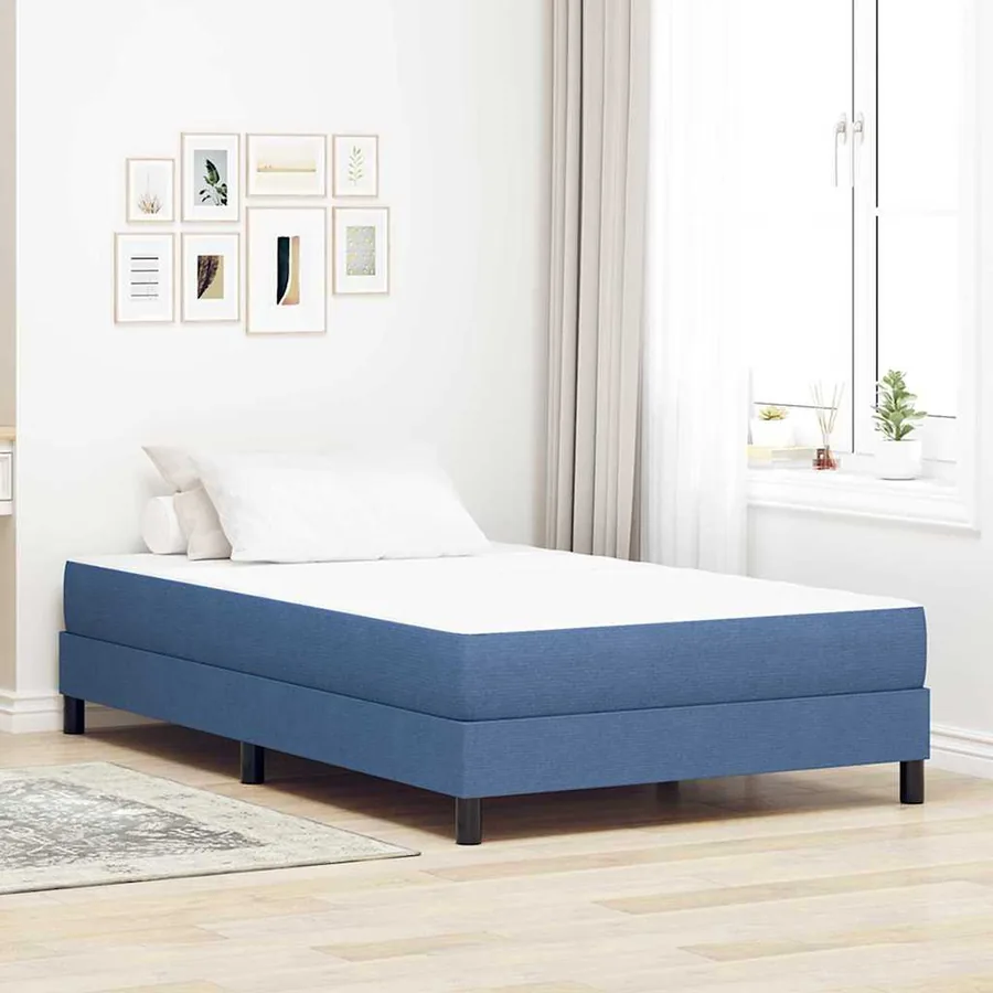Matelas de Lit avec matelas Bleu 120 x 190 cm tissu