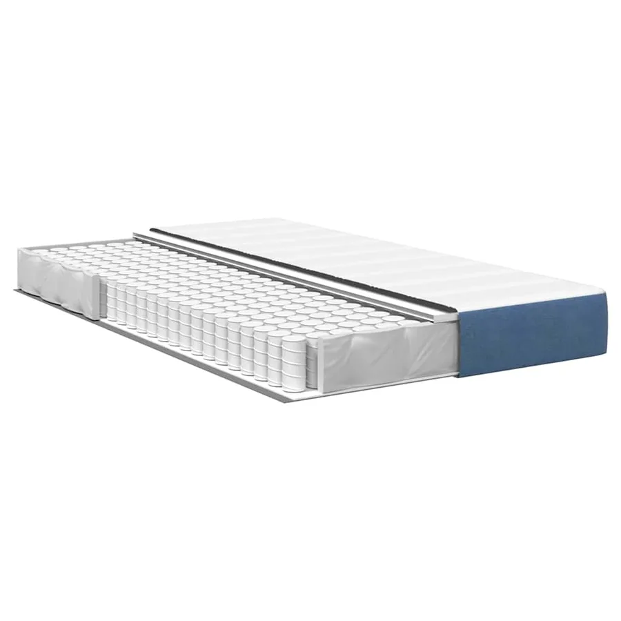 Matelas de Lit avec matelas Bleu 120 x 190 cm tissu - 4