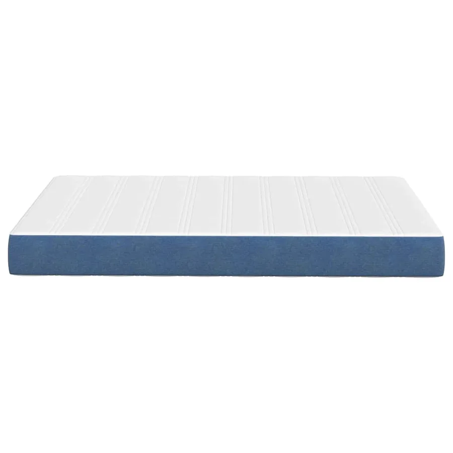 Matelas de Lit avec matelas Bleu 120 x 190 cm tissu - 5