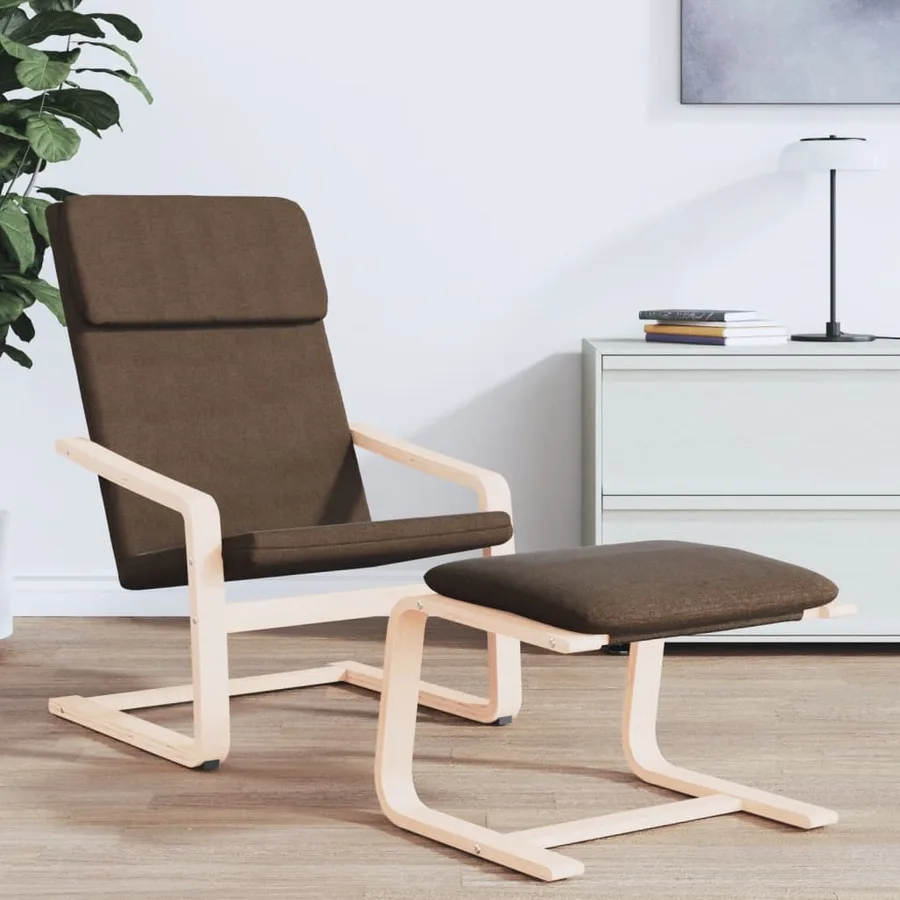 Chaise de relaxation Marron foncé Tissu - 3