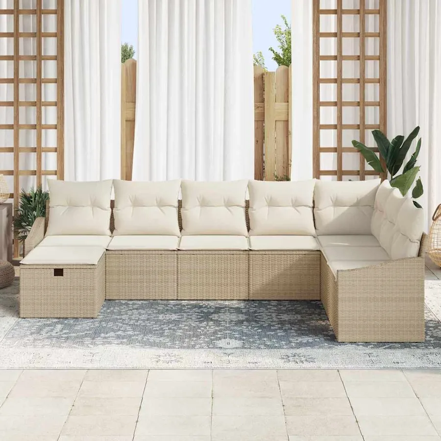 Ensemble de Canapés avec coussin 8 pcs polyrotin - 3