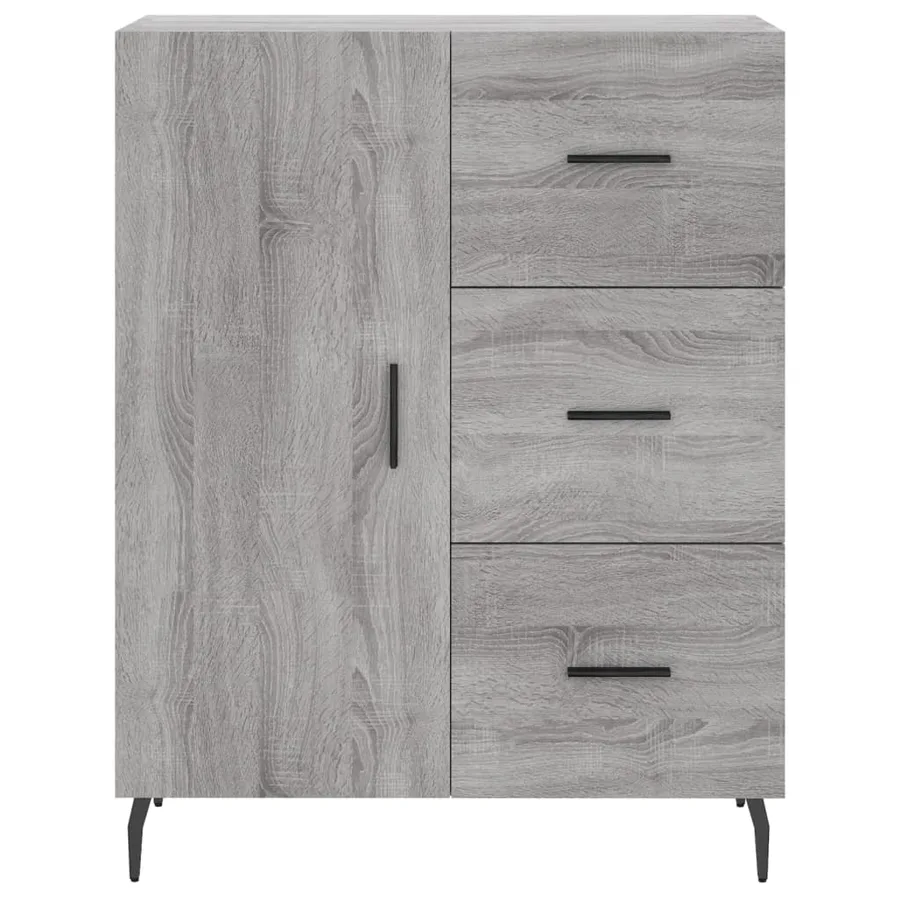 Buffet haut Sonoma gris 69,5x34x180 cm Bois d'ingénierie - 8