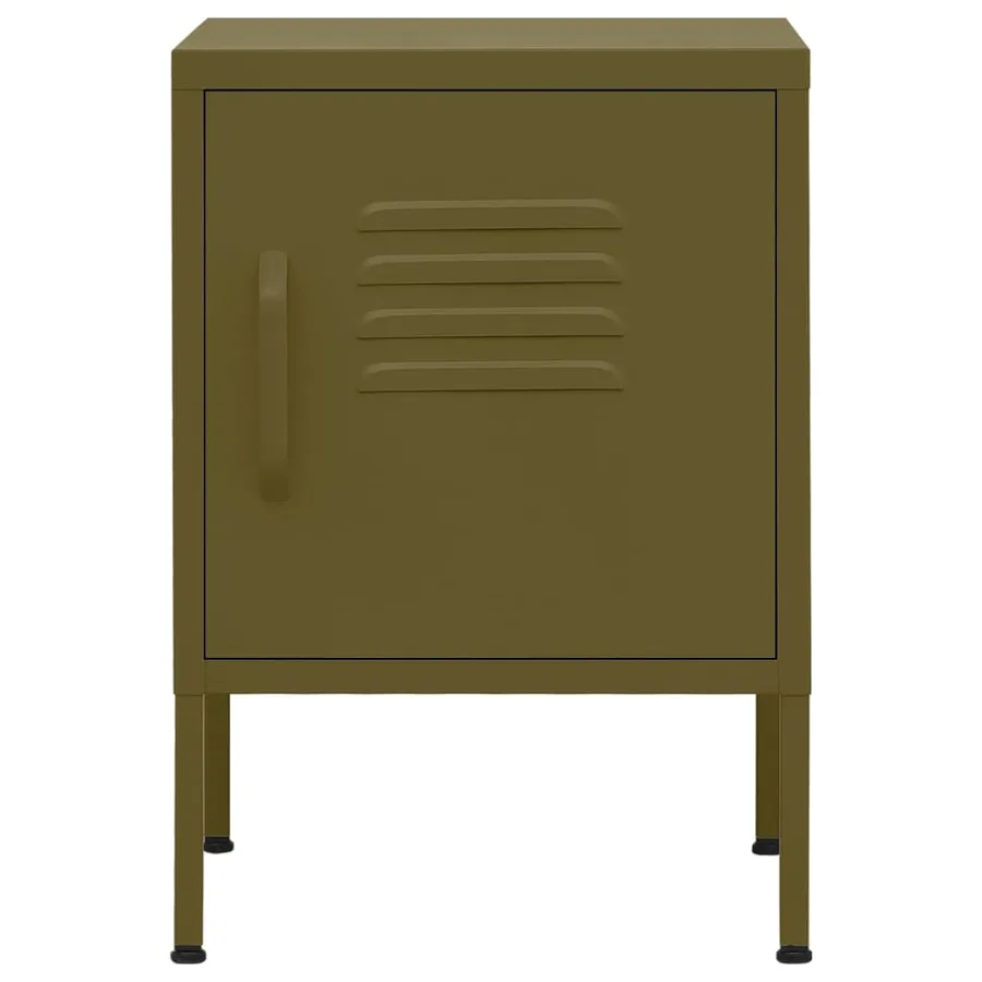 Table de chevet Vert olive 35x35x51 cm Acier - 3