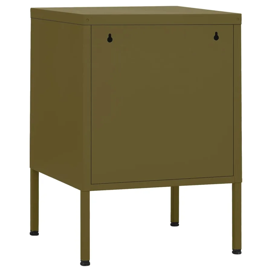 Table de chevet Vert olive 35x35x51 cm Acier - 5